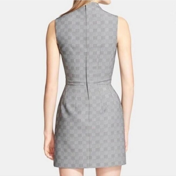 Perfect ALEXANDER MCQUEEN Grey Herringbone Jacquard Shift Dress IT40 US4 S $1850 - Picture 3 of 5